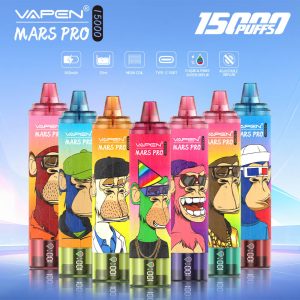 VAPEN MARS Pro 15000Puffs 15K Disposable Vape MESH Coil Oil Capacity Power Screen Indicator Puff Vaper Wape RandM Fumot Flavors