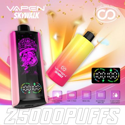 VAPEN-Skywalk-25000-25K-Puffs-Disposable-Vape-Consistent-Taste-Oil-and-Electricity-Display-Vapsolo-Super-RazzBar-Razz-Bar-15000-15K-Puff-Updated