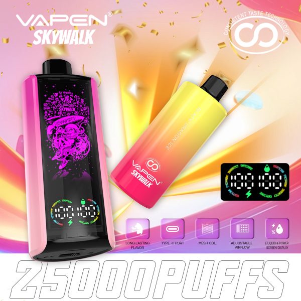 VAPEN-Skywalk-25000-25K-Puffs-Disposable-Vape-Consistent-Taste-Oil-and-Electricity-Display-Vapsolo-Super-RazzBar-Razz-Bar-15000-15K-Puff-Updated